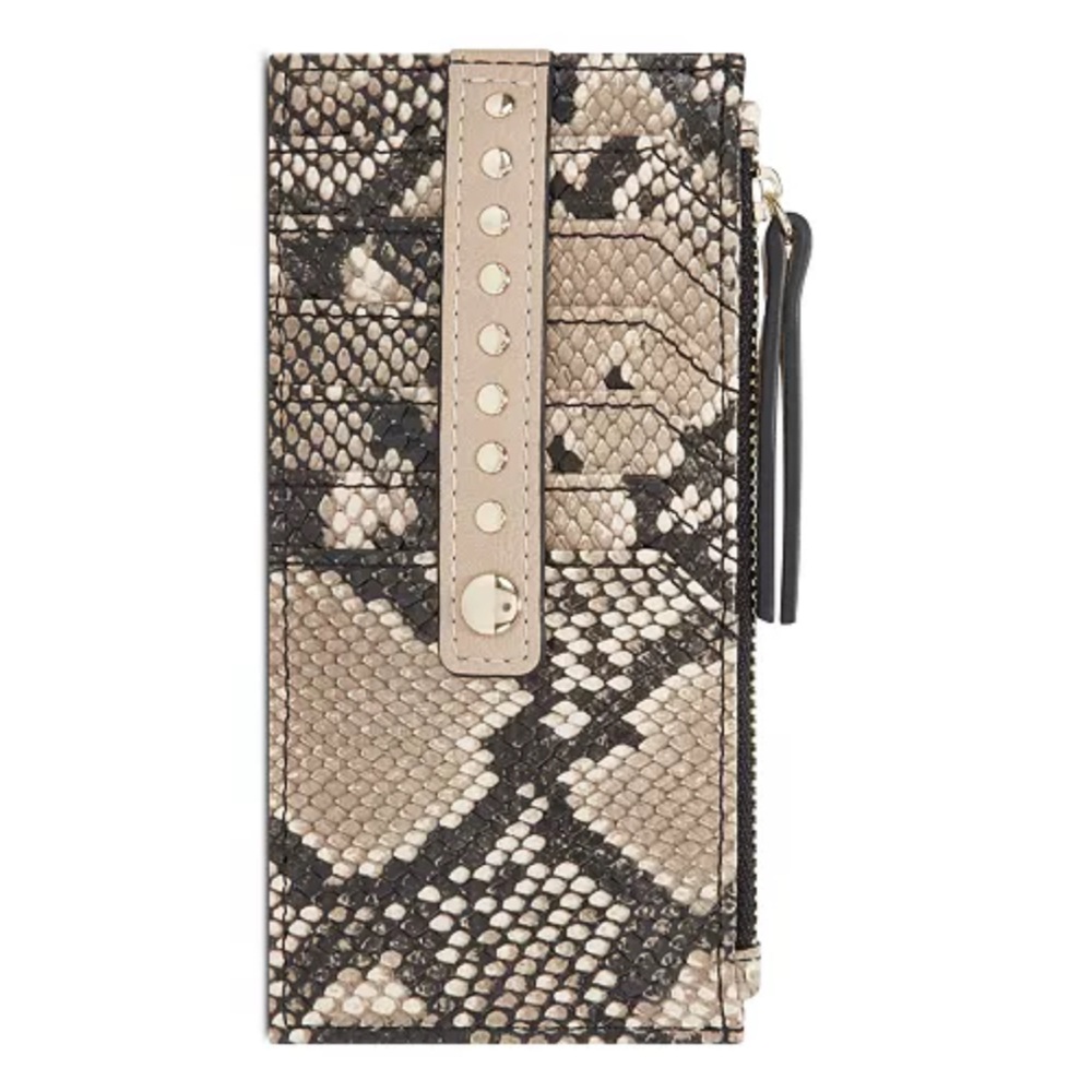 INC International Concepts Snakeskin Card Holder with Coin Compartment - NWT